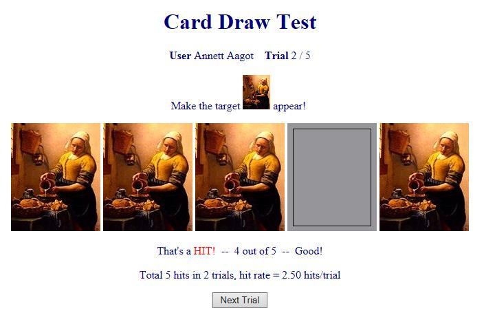 card draw test